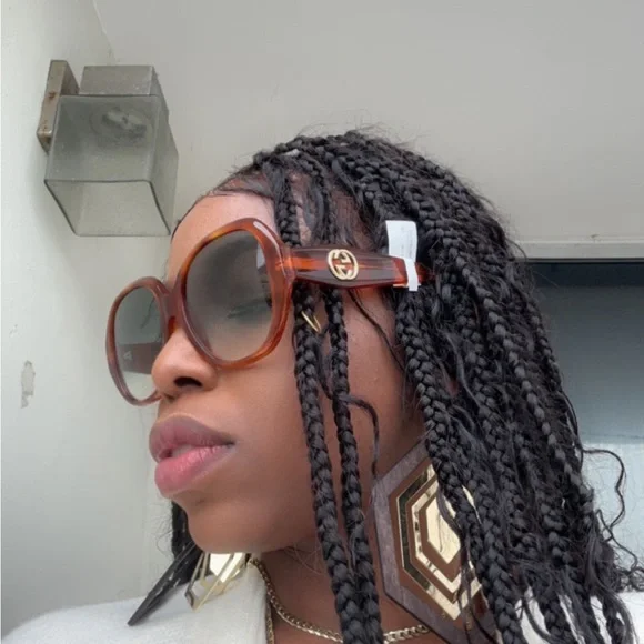 Gucci GG0796S Sunglasses Women Havana Geometric 56mm New 100% Authentic 21e0-kc5LfL._AC_UY1000_.jpg main image 4